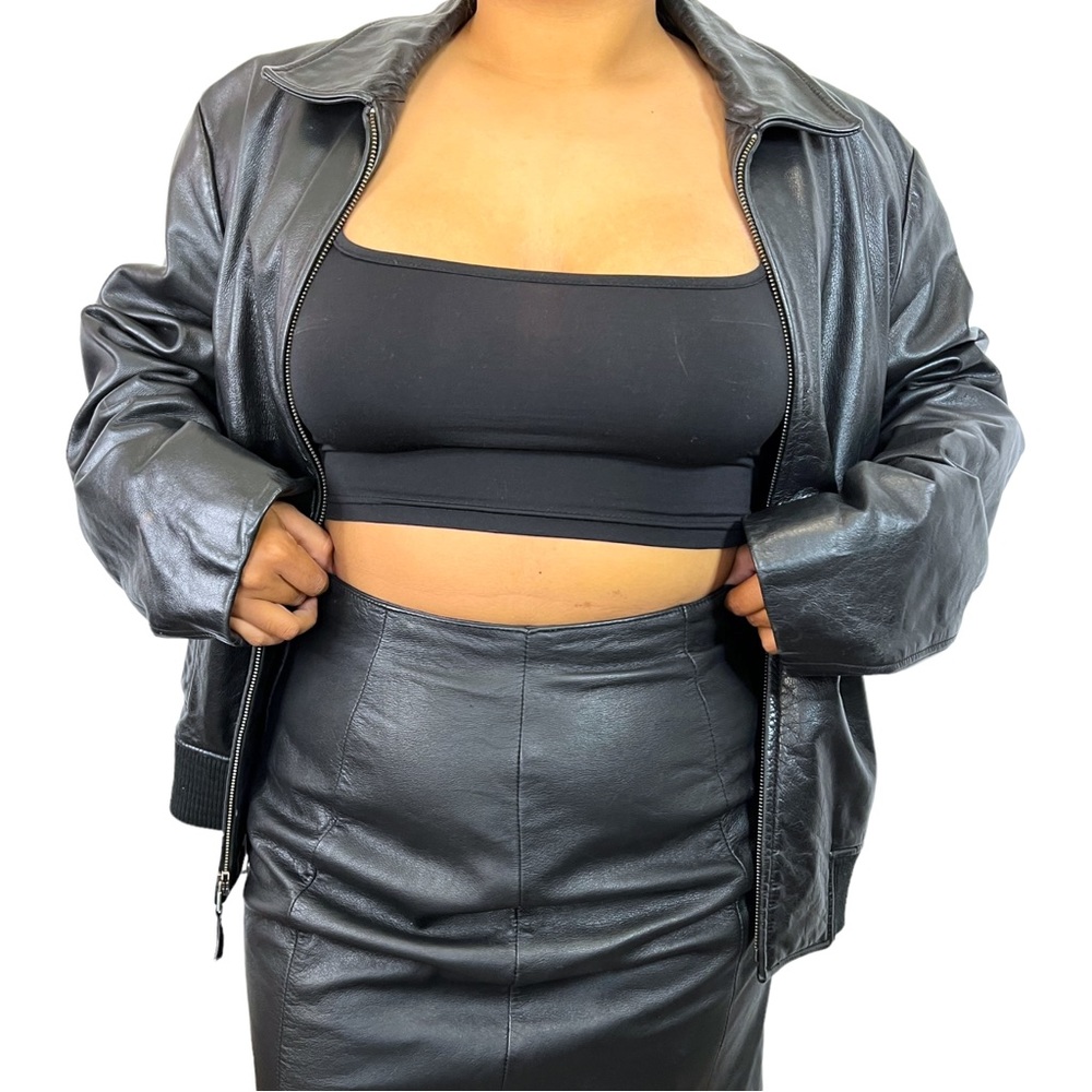Vintage Black Banana Republic Leather Jacket US Medium